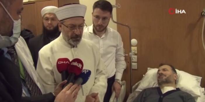 Diyanet İşleri Başkanı Erbaş, Fatih Camii İmamı Usta'yı tedavi gördüğü hastanede ziyaret etti