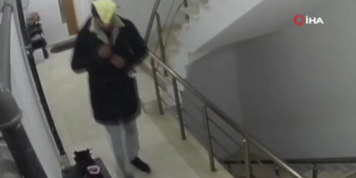 Pişkin hırsız mağazadaymış gibi, girdiği binada ayakkabıları tek tek denedi!