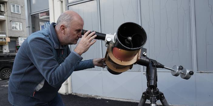 Kendi ürettiği teleskopla, Gezeravcı’nın dolunay önünden geçişini yakalayarak fotoğrafladı!