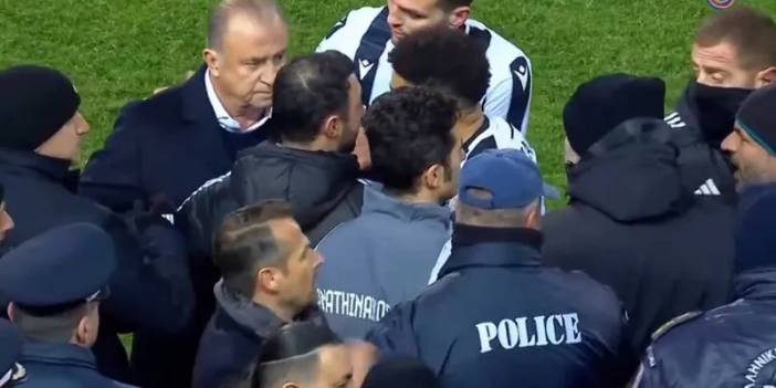Fatih Terim çılgına döndü, Panathinaikos-PAOK maçında ortalık fena karıştı, çıkan tartışmaya polis ekipleri müdahale etti