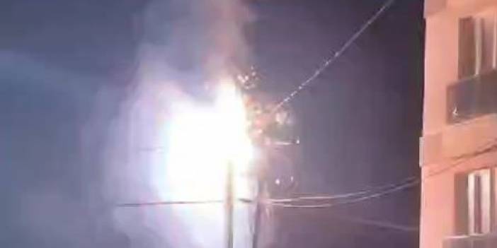 İstanbul Silivri’de yürekler ağıza geldi! Elektrik direği havai fişek gibi patladı!