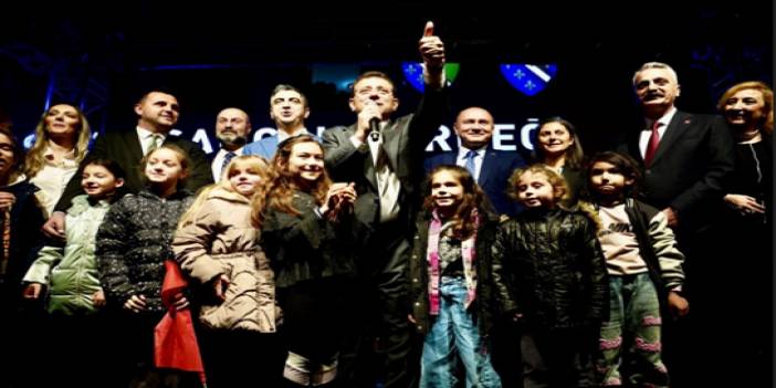 Ekrem İmamoğlu ve Tarık Balyalı'ya Bosna sancak derneğinden miting gibi karşılama