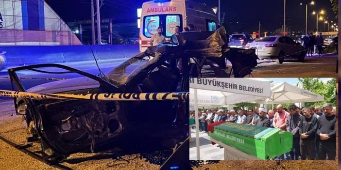 Metrelerce savrulup yere çakıldı! Feci kazada hayatını kaybeden öğretmen, memleketinde toprağa verildi