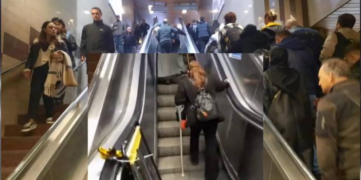 Taksim Metro istasyonu çilehaneye dönüştü: Çalışmayan merdiven ve asansörler engelli vatandaşları da isyan ettirdi!