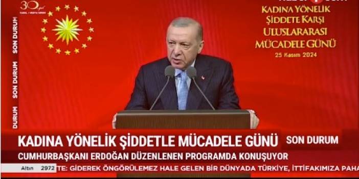 Erdoğan'dan "Kadına Yönelik Şiddete Karşı Uluslararası Mücadele Günü"nde konuştu: Sözleşme değil, kanun yaşatır!