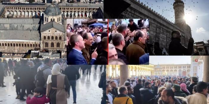 Şam Emevi Camii'de tarih yazıldı! Esed sonrası ilk Cuma namazı: Yüzlerce kişi cuma namazı için Emevi Camii'ne akın etti!