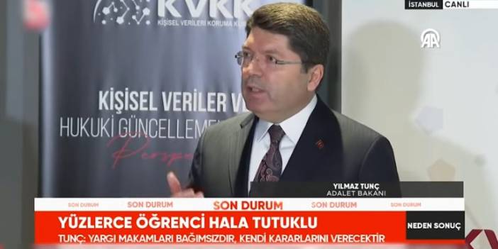 Halk TV rahatsız oldu: Adalet Bakanı Yılmaz Tunç konuşurken yayını kestiler!
