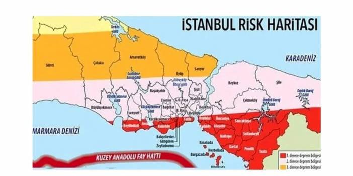 İstanbul'un deprem riski en yüksek ilçeler açıklandı! İstanbul güncel ilçe ilçe deprem haritası