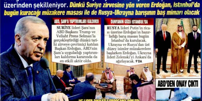 Dünya siyasetine Erdoğan damgası: 15 Mayıs 2025 gazete manşetleri