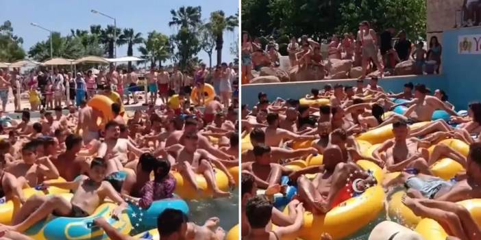 İğne atsan düşmez: aquaparktaki aşırı kalabalık Hindistan'ı aratmadı!