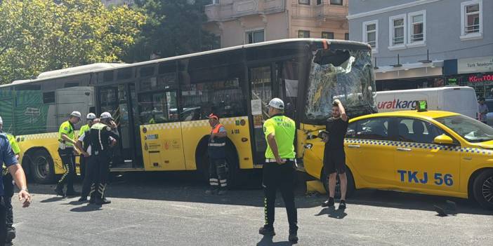İstanbul Beyoğlu’nda hareketli saatler: Freni patlayan otobüs önündeki 9 aracı biçti geçti!