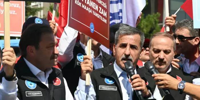 Hazine ve Maliye bakanlığı önünde Sendika başkanlarından dikkat çeken tepki: Alnını karışlarım!