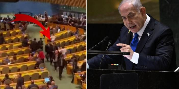 Son dakika! BM'de Netanyahu'ya soğuk duş: Konuşurken katılımcılar salonu terk etti!