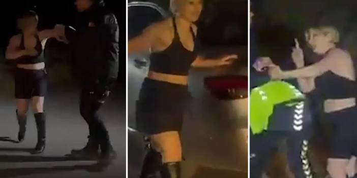 Polise hem saldırdı hem dehdit etti! Sarhoş kadından skandal sözler: Sıkacağım size, benim babam savcı