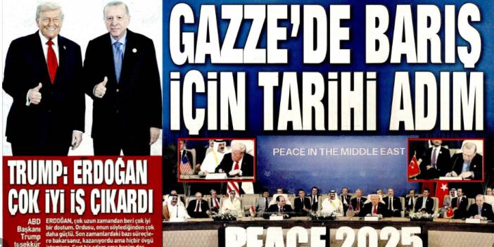 Gazze'de barış için tarihi adım: 14 Ekim 2025 gazete manşetleri