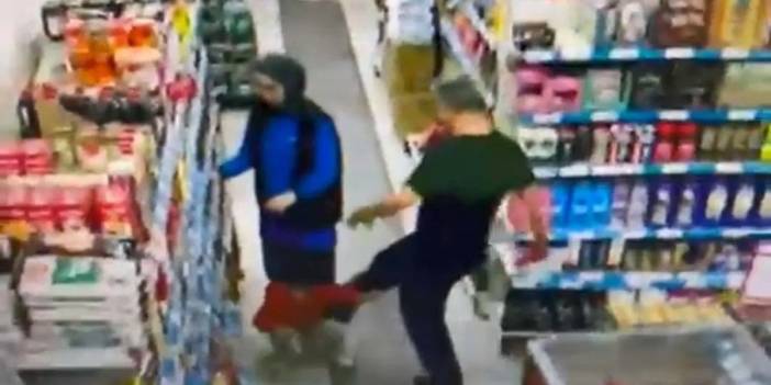 Böyle baba olmaz olsun: Markette çocuğunu acımasızca tekme tokat dövdü!