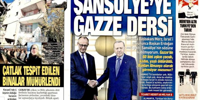 Şansölye'ye Gazze dersi: 31 Ekim 2025 Cuma güncel gazete manşetleri