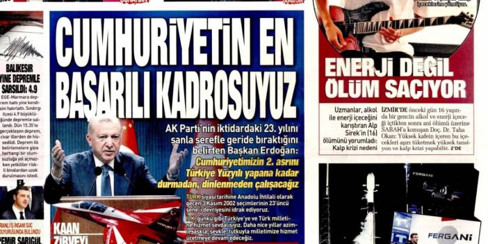 Cumhuriyetin en başarılı kadrosuyuz! 4 Kasım 2025 Salı, güncel gazete manşetleri