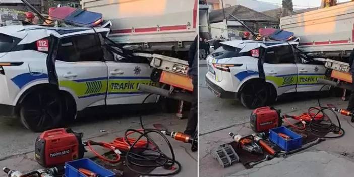 Son dakika! Bir şehit haberi daha: Polis aracı tıra çarptı!