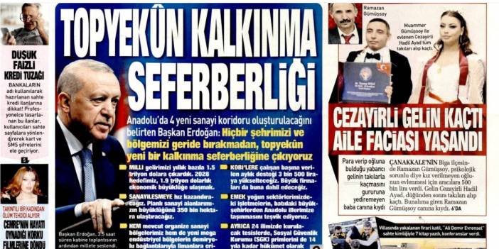 Topyekün kalkınma seferberliği: 2 Kasım 2025 Salı güncel gazete manşetleri...