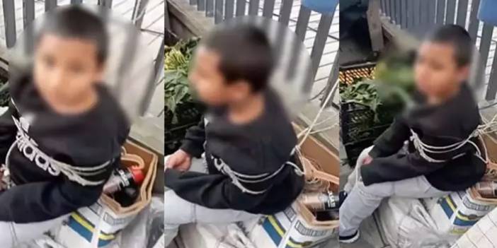 Çocuğu, pazarda herkesin gözü önünde iple bağladı: Gerekçesi ise hem dikkat çekti hem düşündürdü...