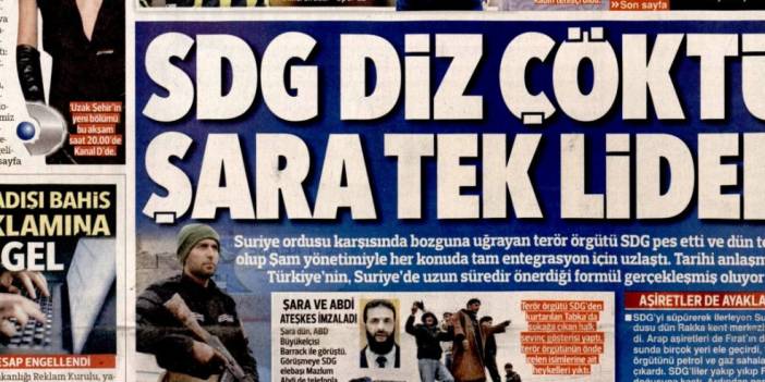 SDG diz çöktü Şara tek lider: 19 Ocak 2026 Pazartesi güncel gazete manşetleri