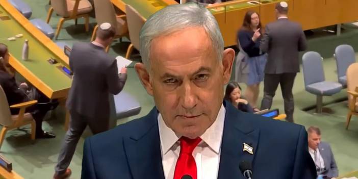 Netanyahu kürsüde konuşurken protesto edildi: İsrail heyeti salonu terk edenleri tek tek fişledi!