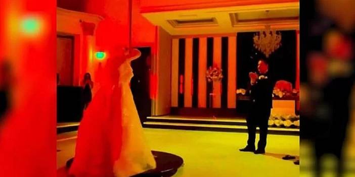 Sosyal medyayı sallayan görüntüler: Tesettürlü gelinden direk dansı