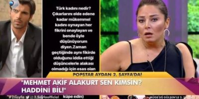 Popstar Aydan Mehmet Akif Alakurt'a Ateş püskürdü