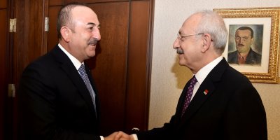 Çavuşoğlu, Libya tezkeresi için CHP Genel Merkezinde