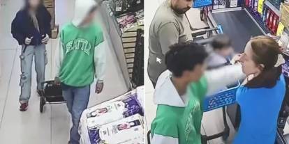 Kasiyeri bıçakla tehdit edip terör estirdiler: Zincir markette 22 bin liralık hırsızlık yapan çocukların görüntüleri kamerada!