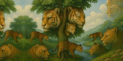 Zeka testi sosyal medyayı salladı! Sizce kaplanlar arasındaki kedi nerede?