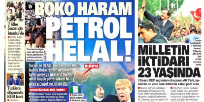 Boko haram, Petrol helal: 3 Kasım 2025 gazete manşetleri
