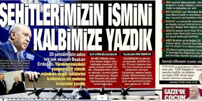Şehitlerimizin ismini kalbimize yazdık: 13 Kasım 2025 Perşembe güncel gazete manşetleri...