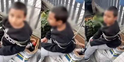 Çocuğu, pazarda herkesin gözü önünde iple bağladı: Gerekçesi ise hem dikkat çekti hem düşündürdü...