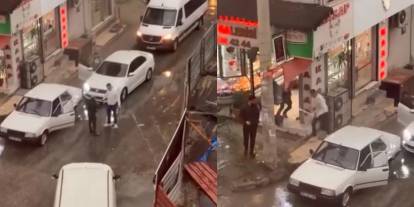 Trafikte dehşet anları: Döner bıçağı ile saldırdı!