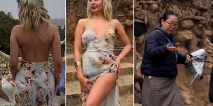 Türk kızı Avrupalıların dikkatini böyle çekti: Soğuk kış günü sıcak görüntüler verdi, bir bakan bir daha baktı!