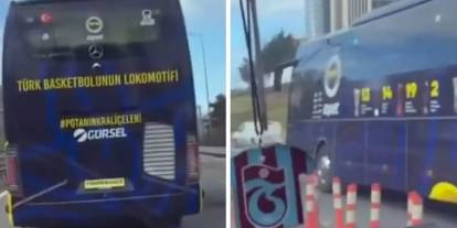 Trabzonspor taraftarı Fenerbahçe otobüsünü görünce, verdiği tepki gündem oldu!