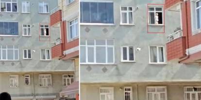 İstanbul'da yürekleri ağza getiren olay: Evin penceresinde yürüyen bebek düşmekten son anda kurtarıldı!