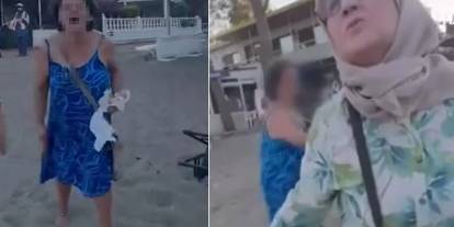 Plajda tesettürlü anne ile kızına saldırmıştı: O kadın mahkemeye sevk edildi