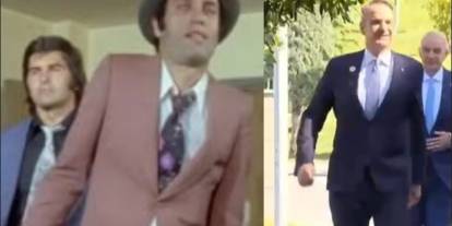 Miçotakis'in Külliye yürüyüşü gündem oldu: 'Sahte Kabadayı' filmini akıllara getirdi