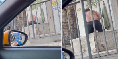 Bağdat Caddesi'nde gören şoke oldu: Gündüz vakti soyunup çeşmede duş aldı!