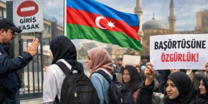 Azerbaycan'da başörtüsü yasağına tepkiler çığ gibi!
