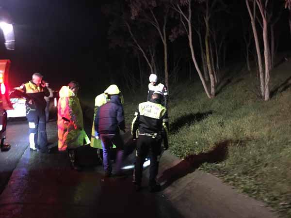 TEM'de kaçak göçmenleri taşıyan minibüs devrildi