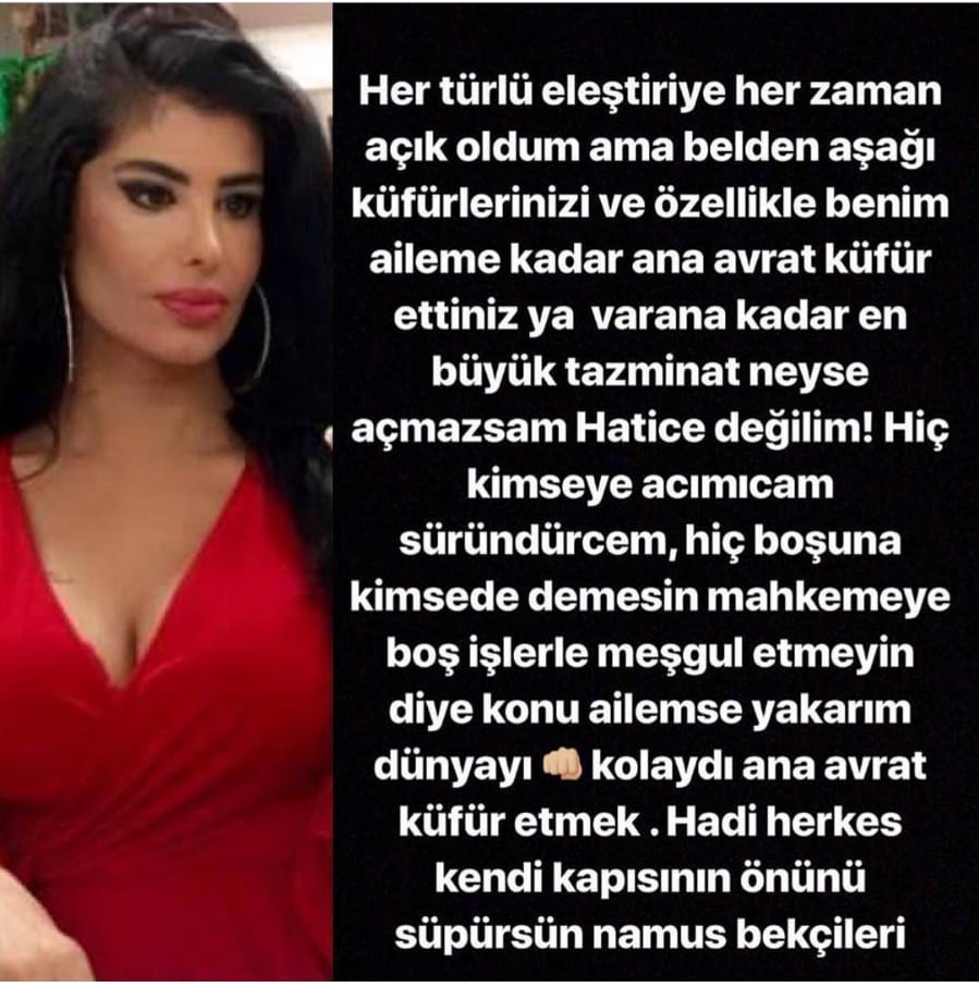 Şarkıcı Hatice eleştirilere sosyal medya hesabından çok sert yanıt verdi