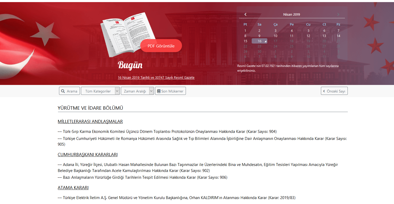O atama kararı Resmi Gazete'de yayınlandı