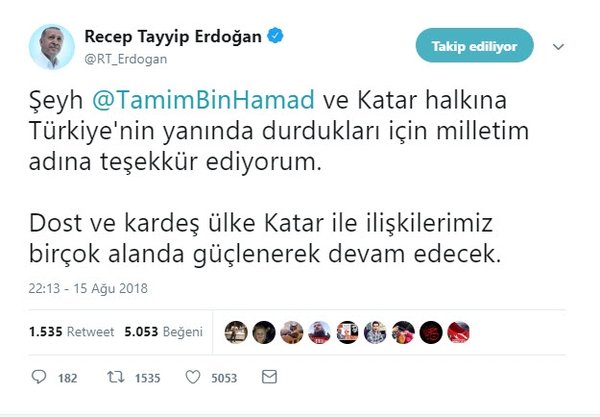 Başkan Erdoğan: Katar ile dostluğumuz artarak devam edecek