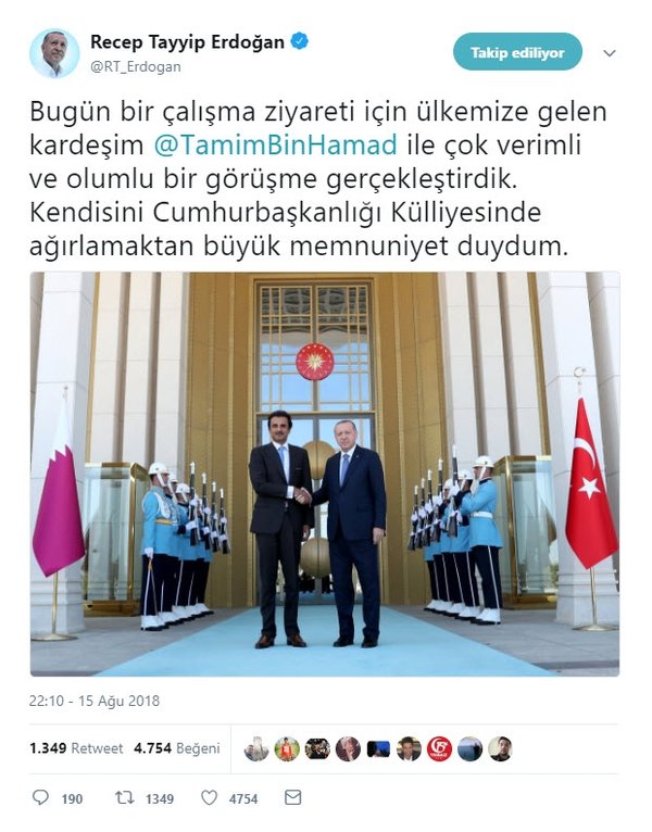 Başkan Erdoğan: Katar ile dostluğumuz artarak devam edecek