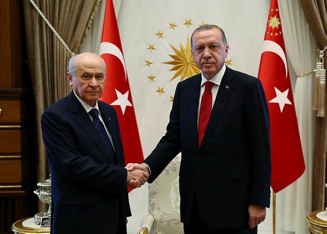 Cumhurbaşkanı Erdoğan, Bahçeli'yi kabul etti