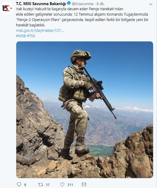 MSB açıkladı: Pençe-2 harekatı başladı